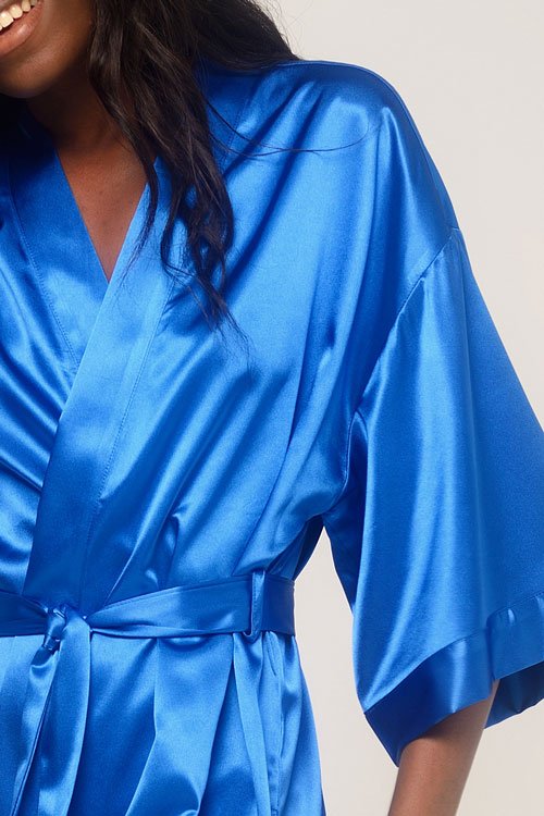 Royal Blue Silky Satin Kimono Robe | Robemart Wholesale Prices RobeMart Royal Blue Silky Satin Kimono Robe | Robemart Wholesale Prices RobeMart