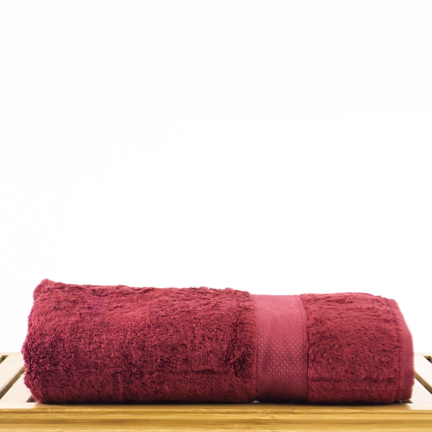27" x 54" - 17 lbs/doz - %100 Turkish Cotton Cranberry Bath Towel - Dobby Border-Robemart.com