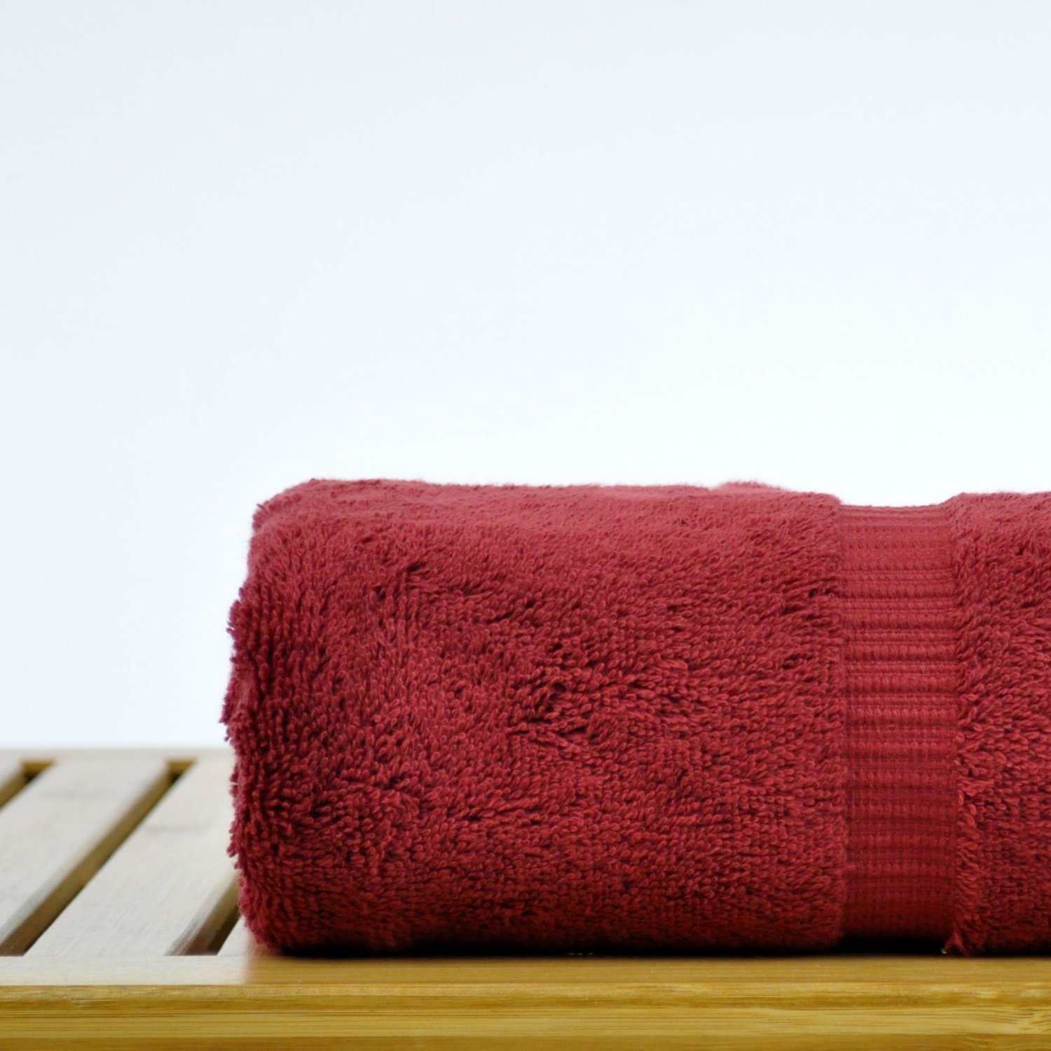 16" x 30" - 5.5 lbs/doz - %100 Turkish Cotton Cranberry Hand Towel - Dobby Border-Robemart.com