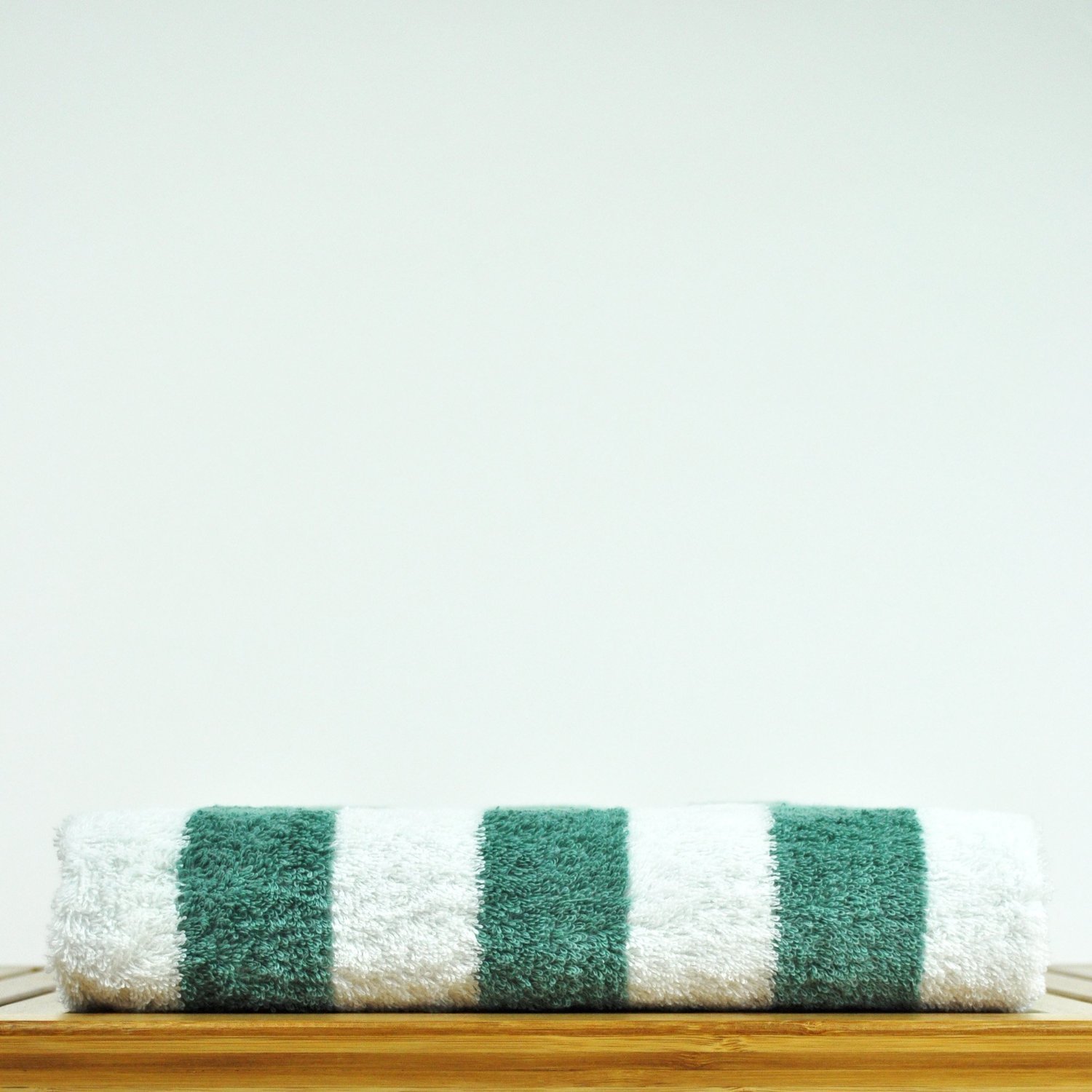 30"x60" - 1.25 lbs/each - 100% Turkish Cotton Sea Green Cabana Striped Luxurious Pool / Beach Towels-Robemart.com