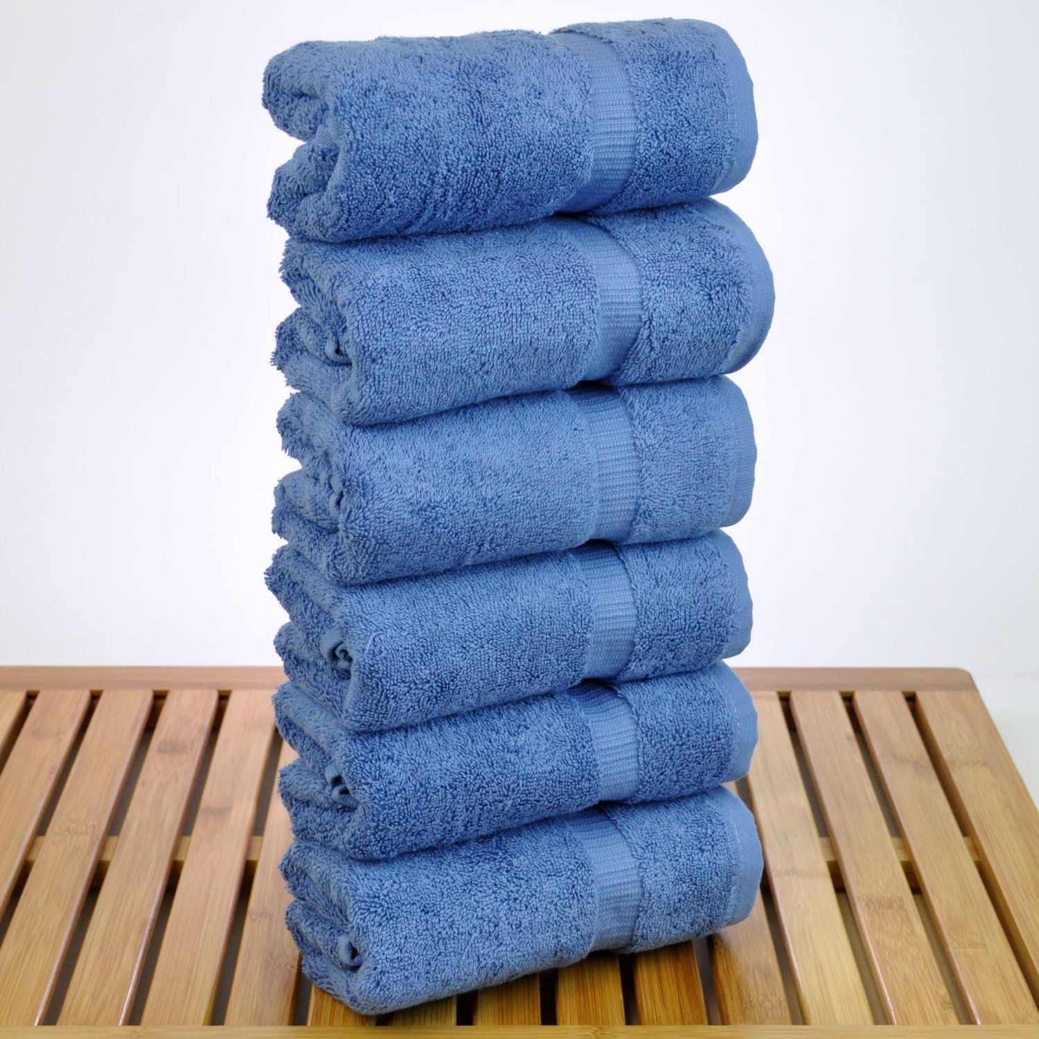 16" x 30" - 5.5 lbs/doz - %100 Turkish Cotton Wedgewood Hand Towel - Dobby Border-Robemart.com
