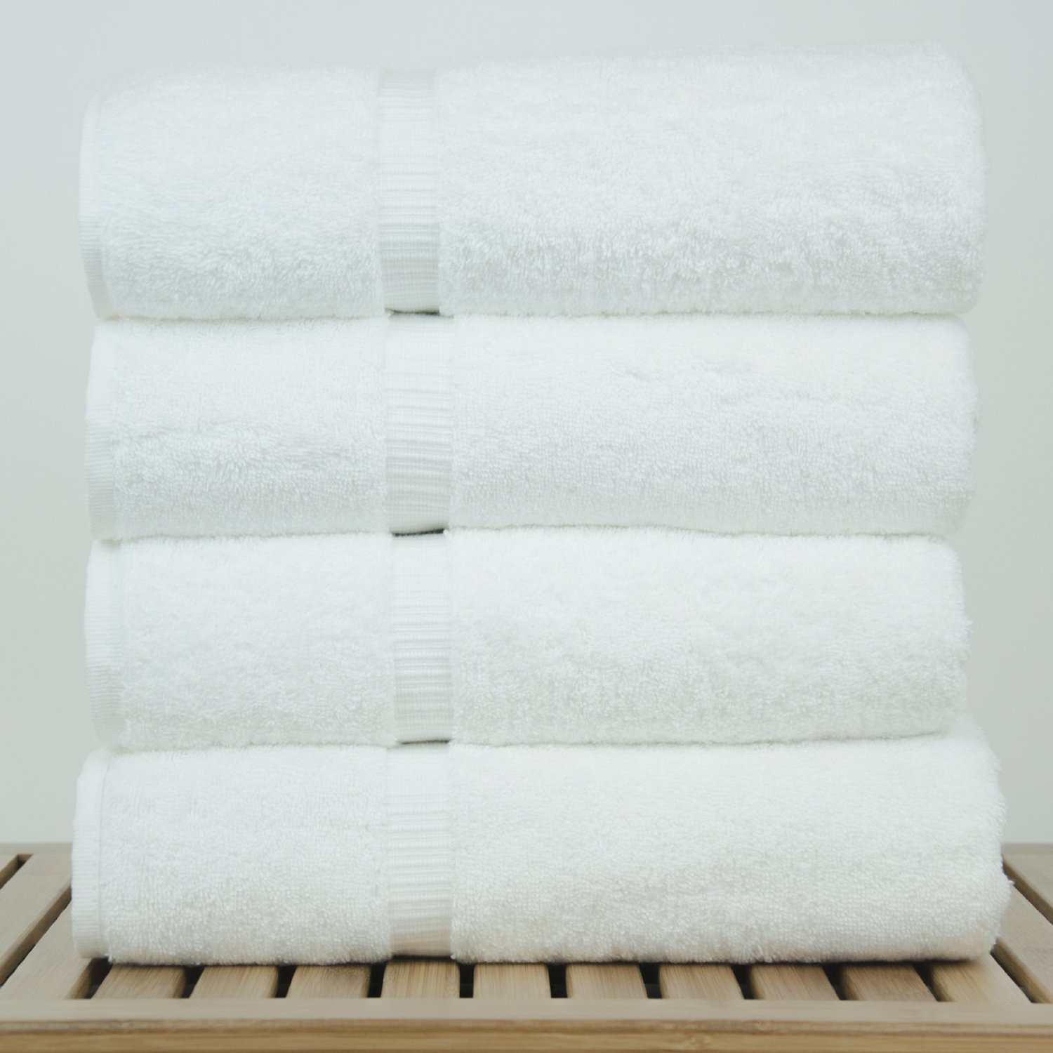 27"x54" - 17 lbs/doz - %100 Turkish Cotton White Bath Towel - Dobby Border-Robemart.com