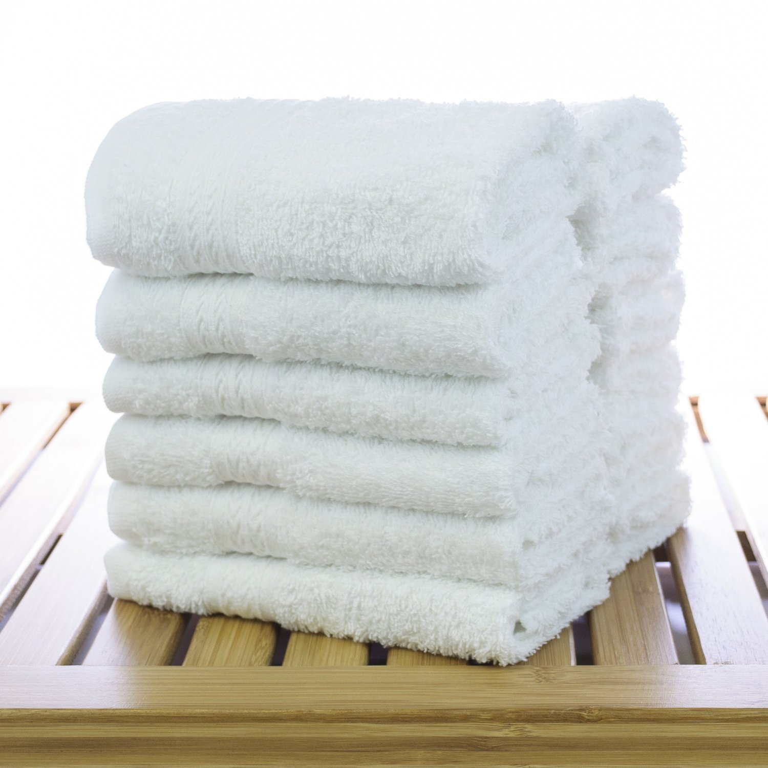 13" x 13" - 1.5 lbs/dos - 12 pack - 100% Cotton Eco White Washcloths-Robemart.com