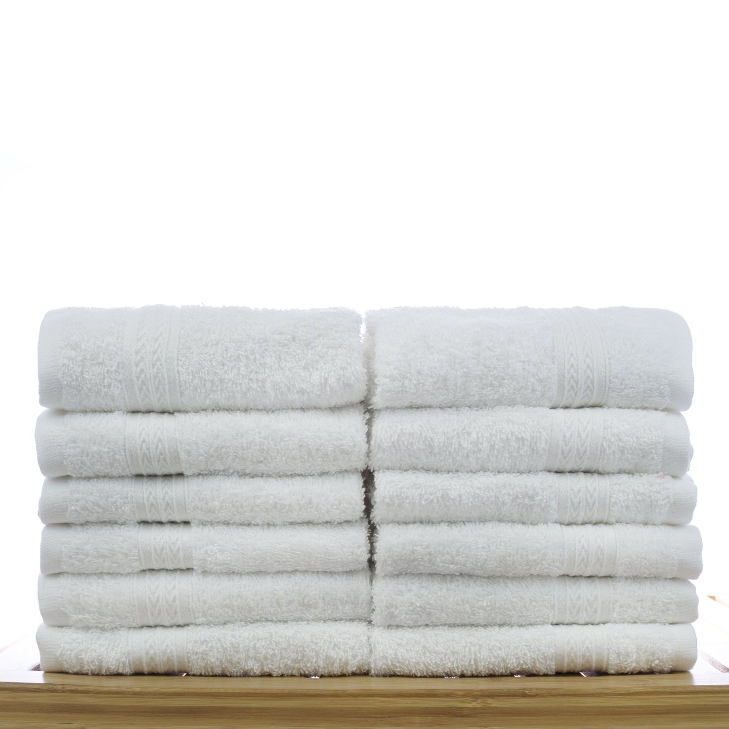 13" x 13" - 1.5 lbs/dos - 12 pack - 100% Cotton Eco White Washcloths-Robemart.com