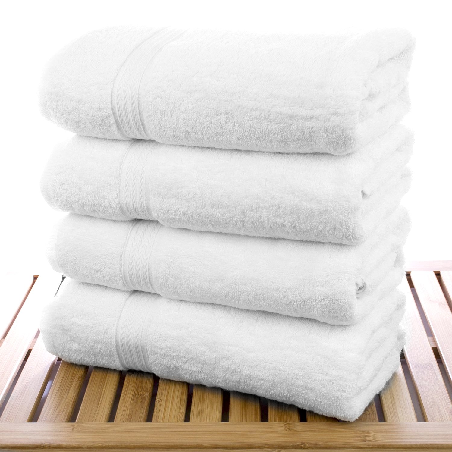 27" x 54" - 17 lbs/doz - 100% Cotton Eco White Bath Towel-Robemart.com