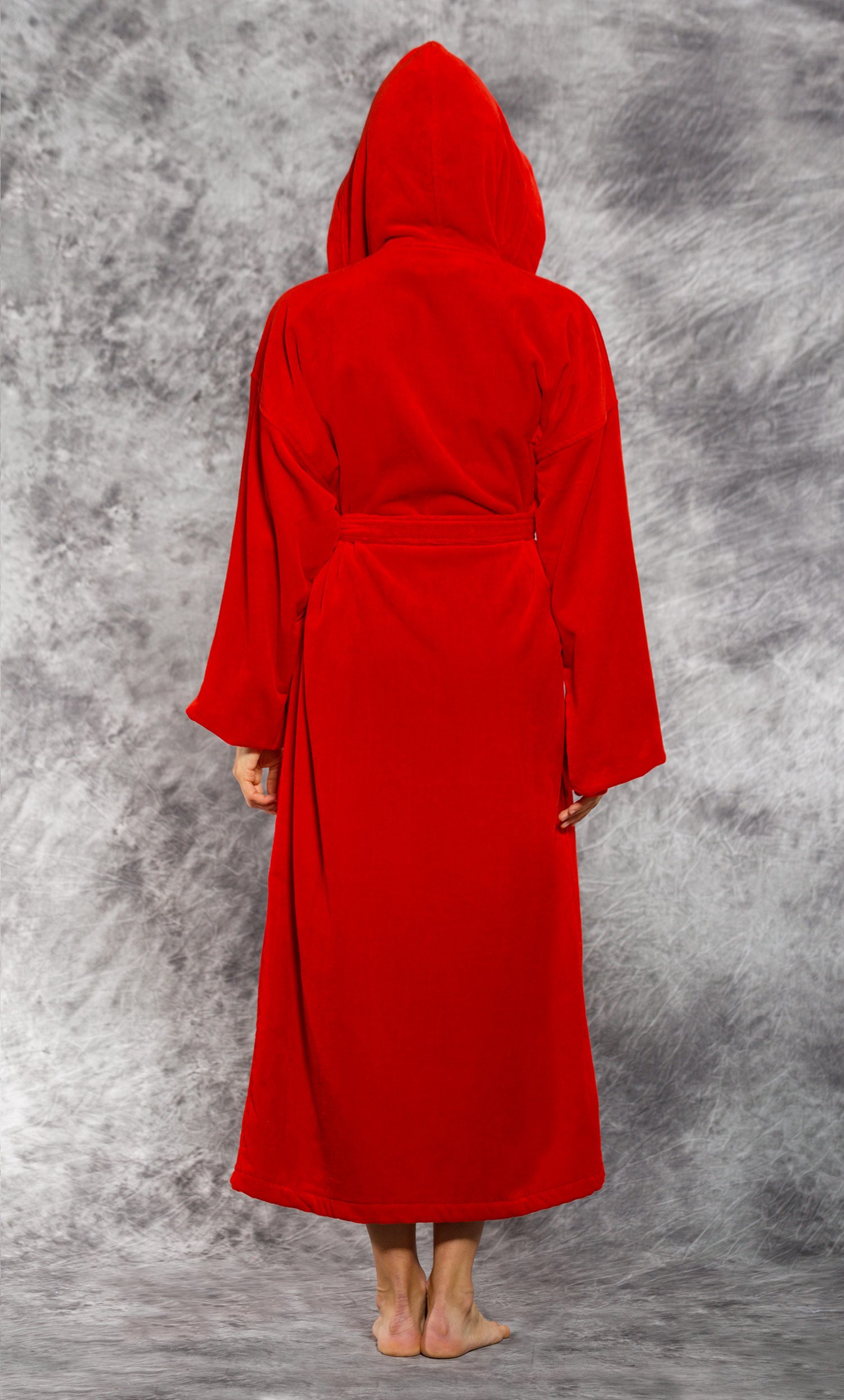 Women's :: Cotton Robes :: 100% Turkish Cotton Red Hooded Terry ...