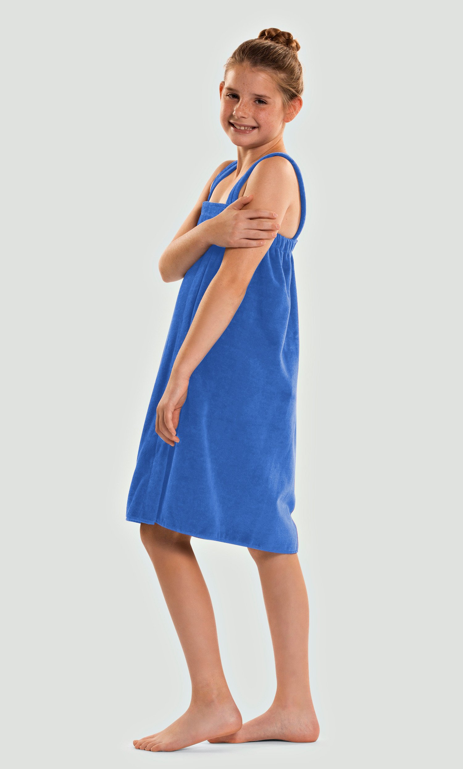 100% Cotton Blue Terry Velour Cloth Kid's Spa/Pool Wrap, Bath Towel Wrap-Robemart.com