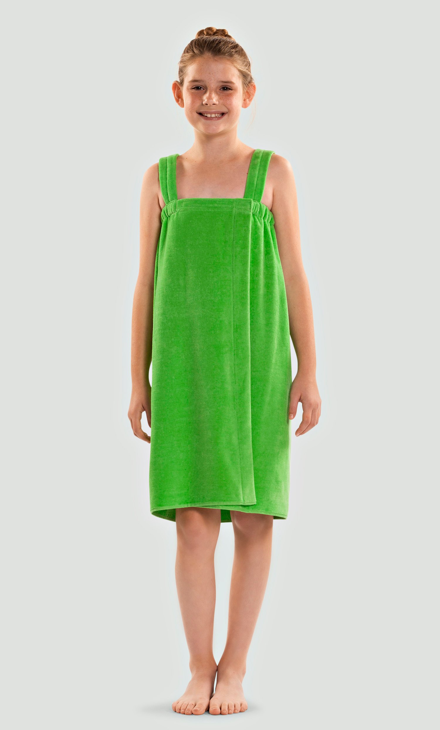 100% Cotton Green Terry Velour Cloth Kid's Spa/Pool Wrap, Bath Towel Wrap-Robemart.com