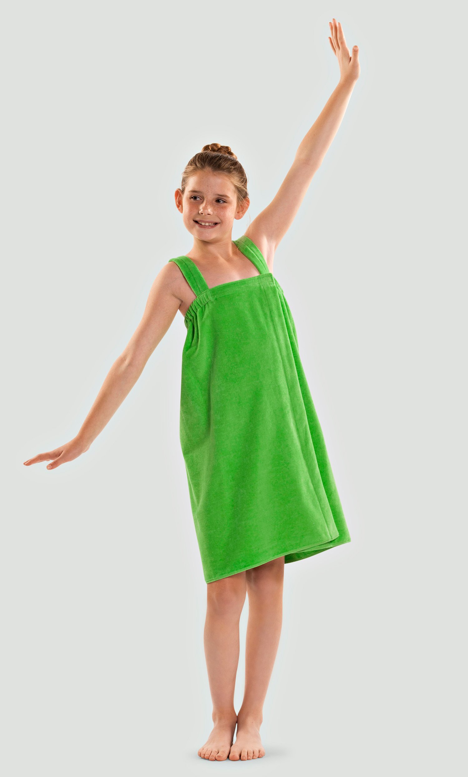 100% Cotton Green Terry Velour Cloth Kid's Spa/Pool Wrap, Bath Towel Wrap-Robemart.com