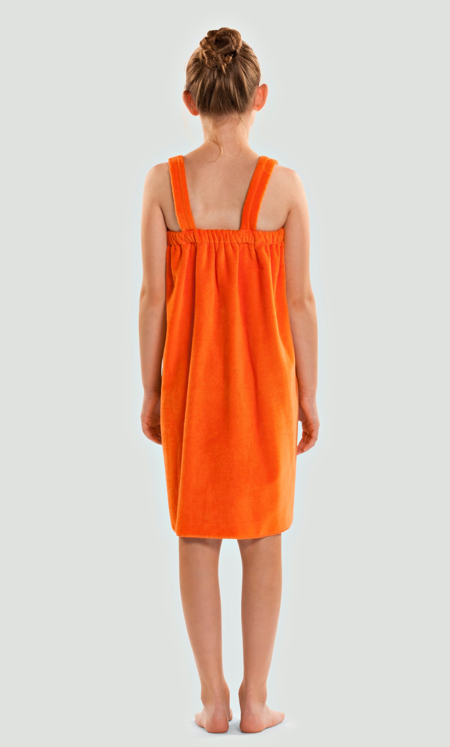 100% Cotton Orange Terry Velour Cloth Kid's Spa/Pool Wrap, Bath Towel Wrap-Robemart.com