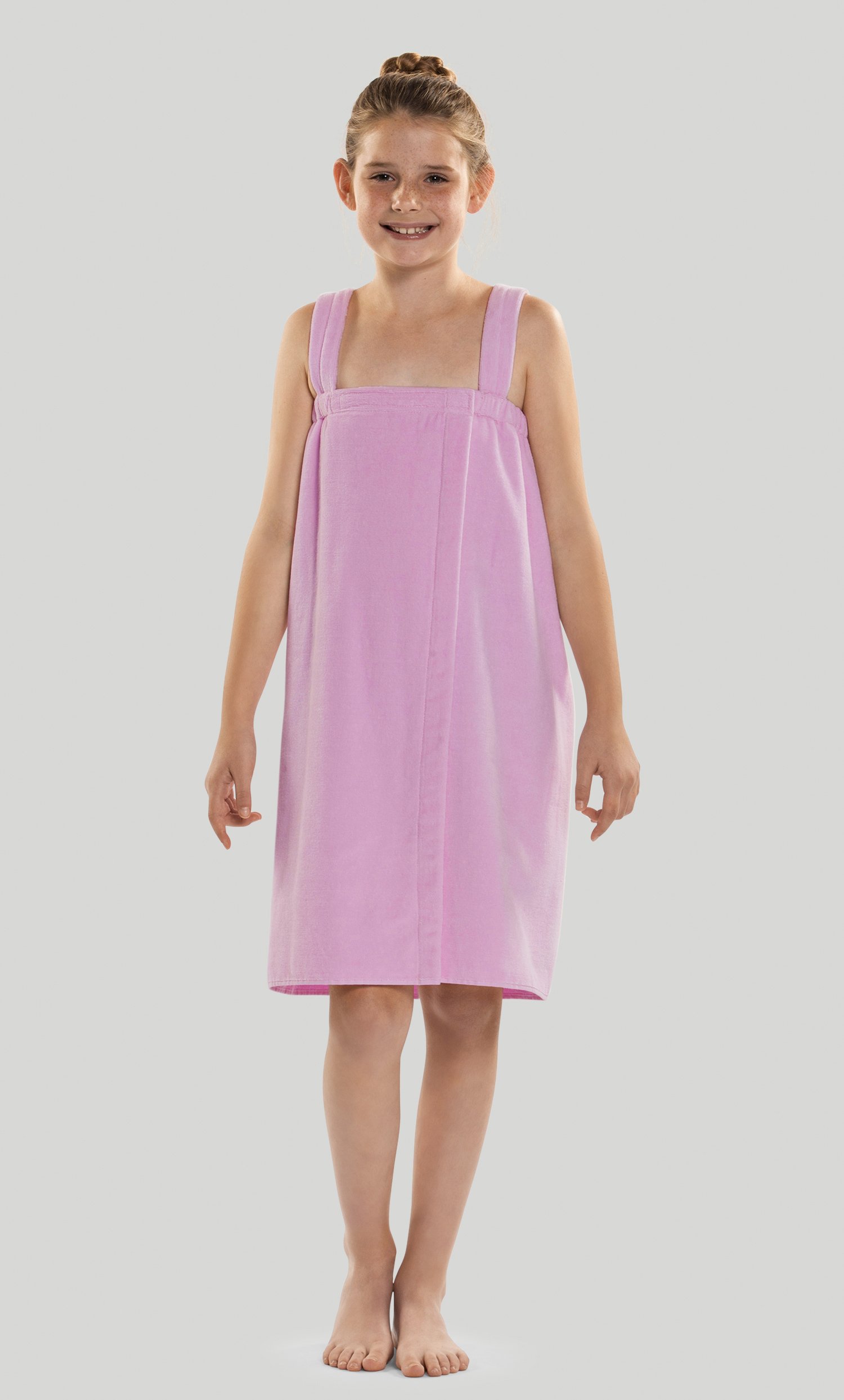 100% Cotton Pink Terry Velour Cloth Kid's Spa/Pool Wrap, Bath Towel Wrap-Robemart.com