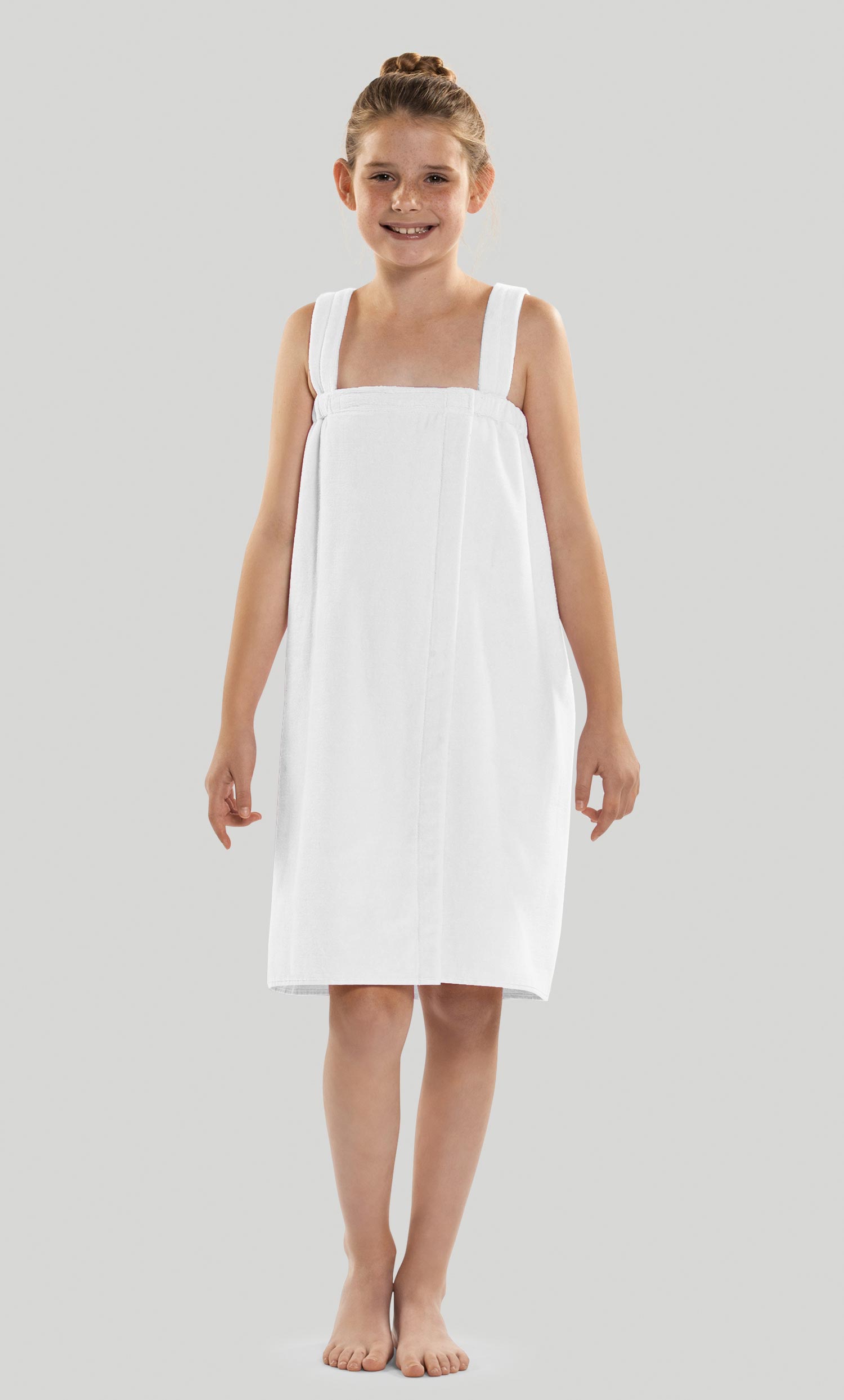 100% Cotton White Terry Velour Cloth Kid's Spa/Pool Wrap, Bath Towel Wrap-Robemart.com