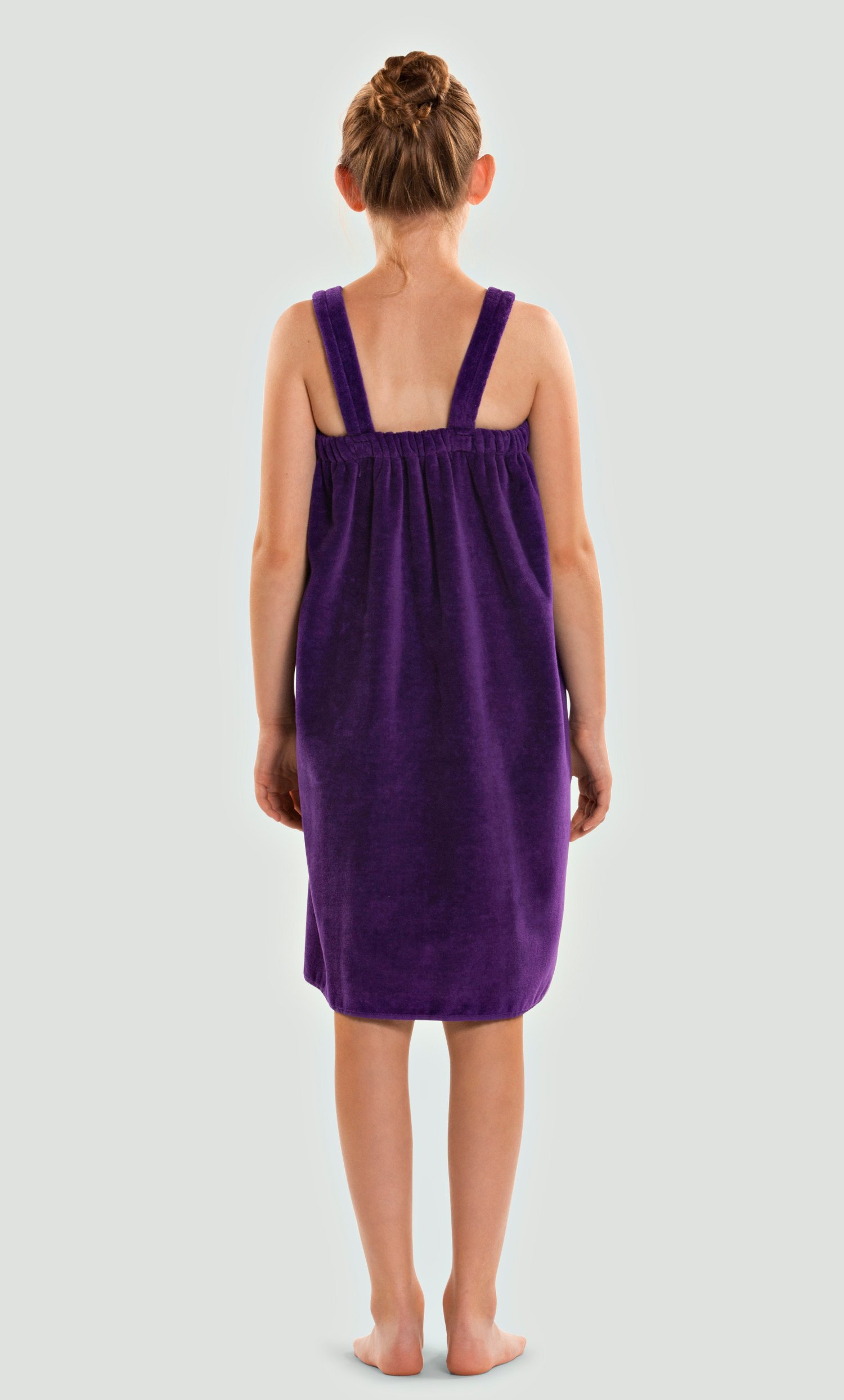 100% Cotton Purple Terry Velour Cloth Kid's Spa/Pool Wrap, Bath Towel Wrap-Robemart.com