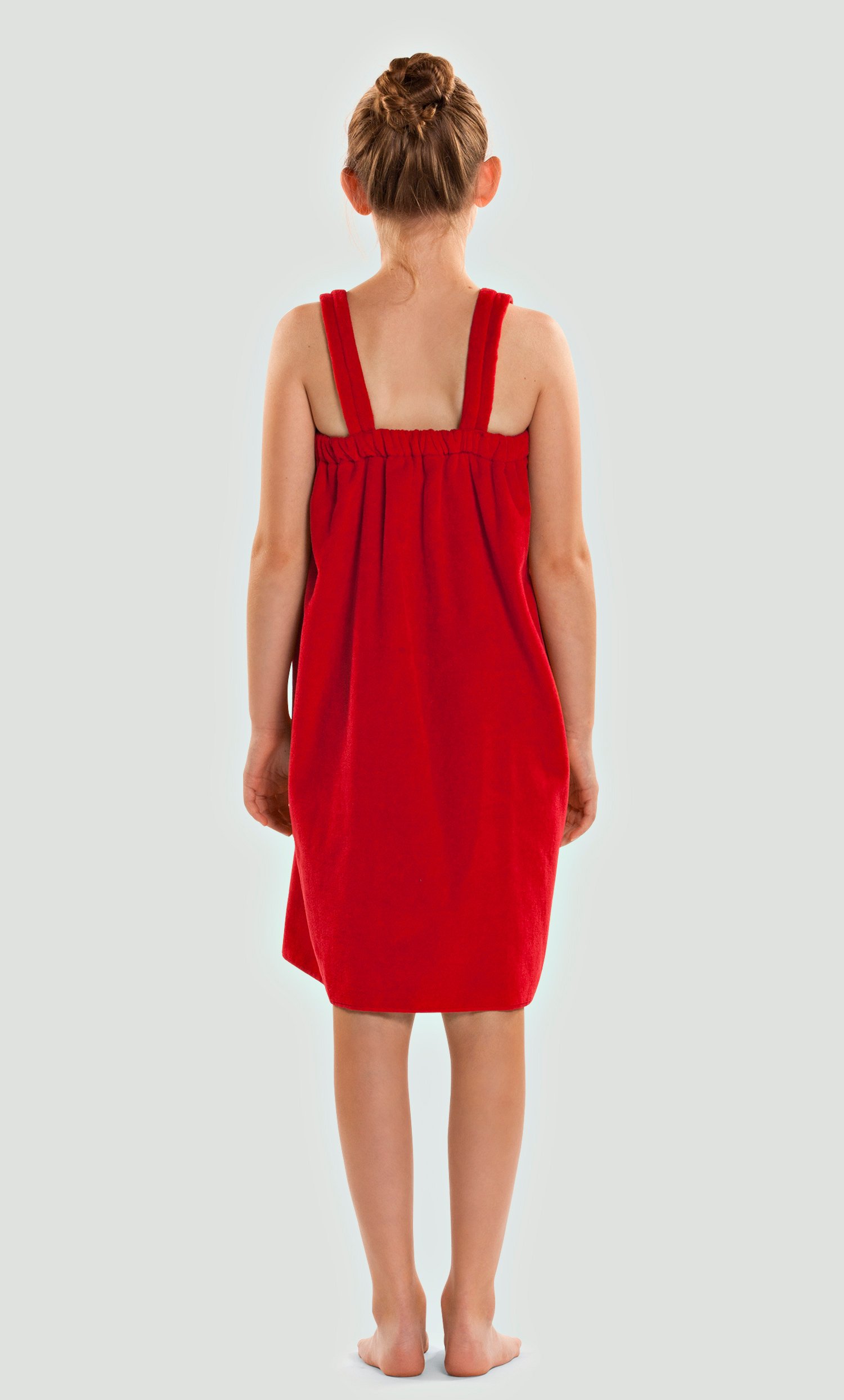 100% Cotton Red Terry Velour Cloth Kid's Spa/Pool Wrap, Bath Towel Wrap-Robemart.com