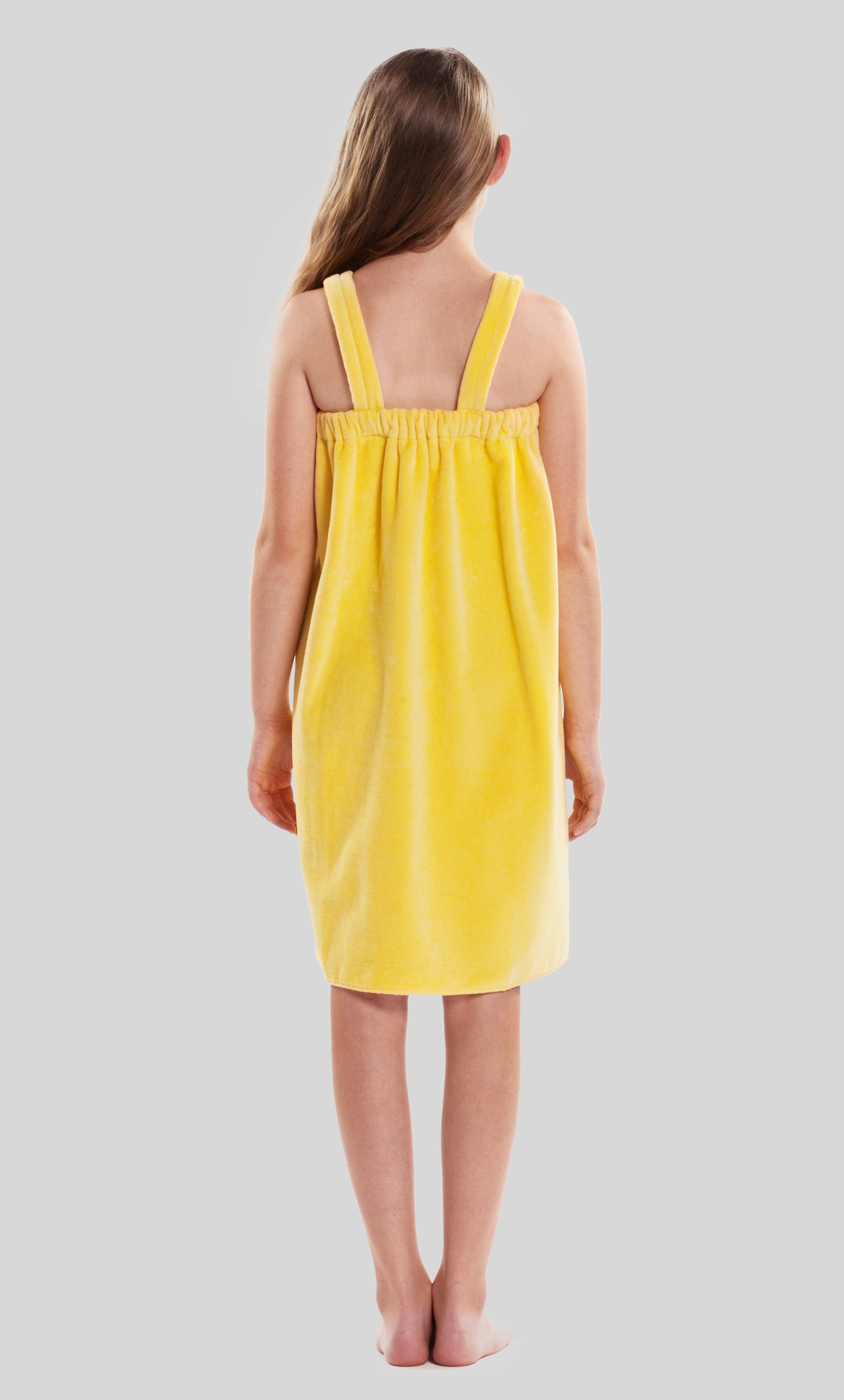 100% Cotton Yellow Terry Velour Cloth Kid's Spa/Pool Wrap, Bath Towel Wrap-Robemart.com