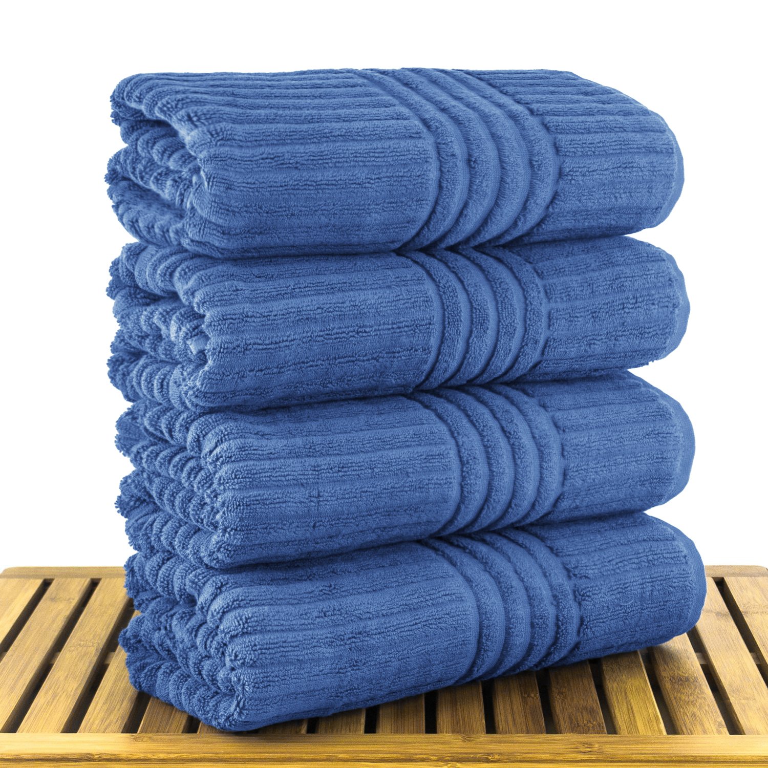 30" x 60" - 18 lbs/doz - %100 Turkish Cotton Wedgewood Bath Towel - Striped Border-Robemart.com