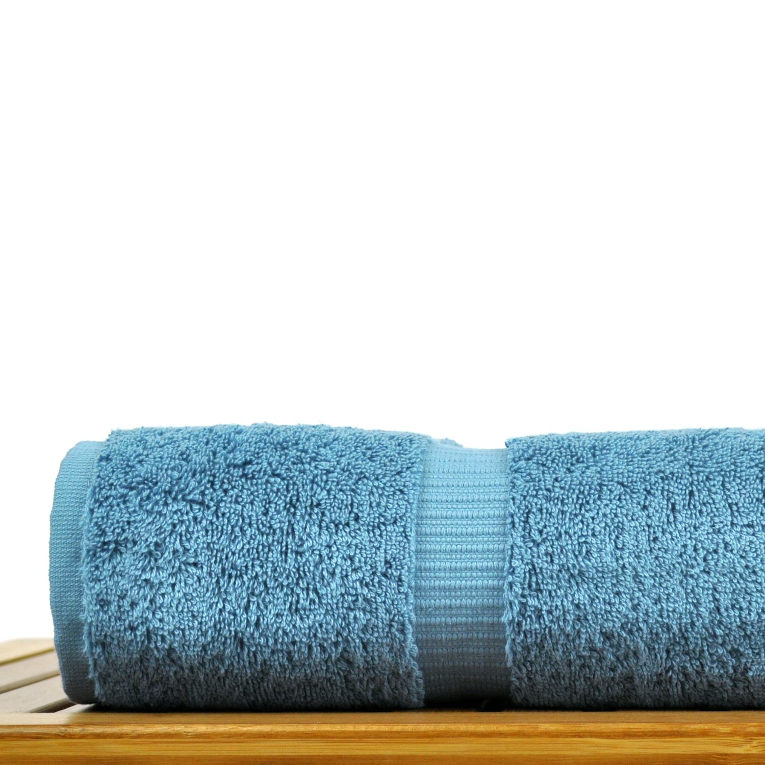 27" x 54" - 17 lbs/doz - %100 Turkish Cotton Aqua Blue Bath Towel - Dobby Border-Robemart.com