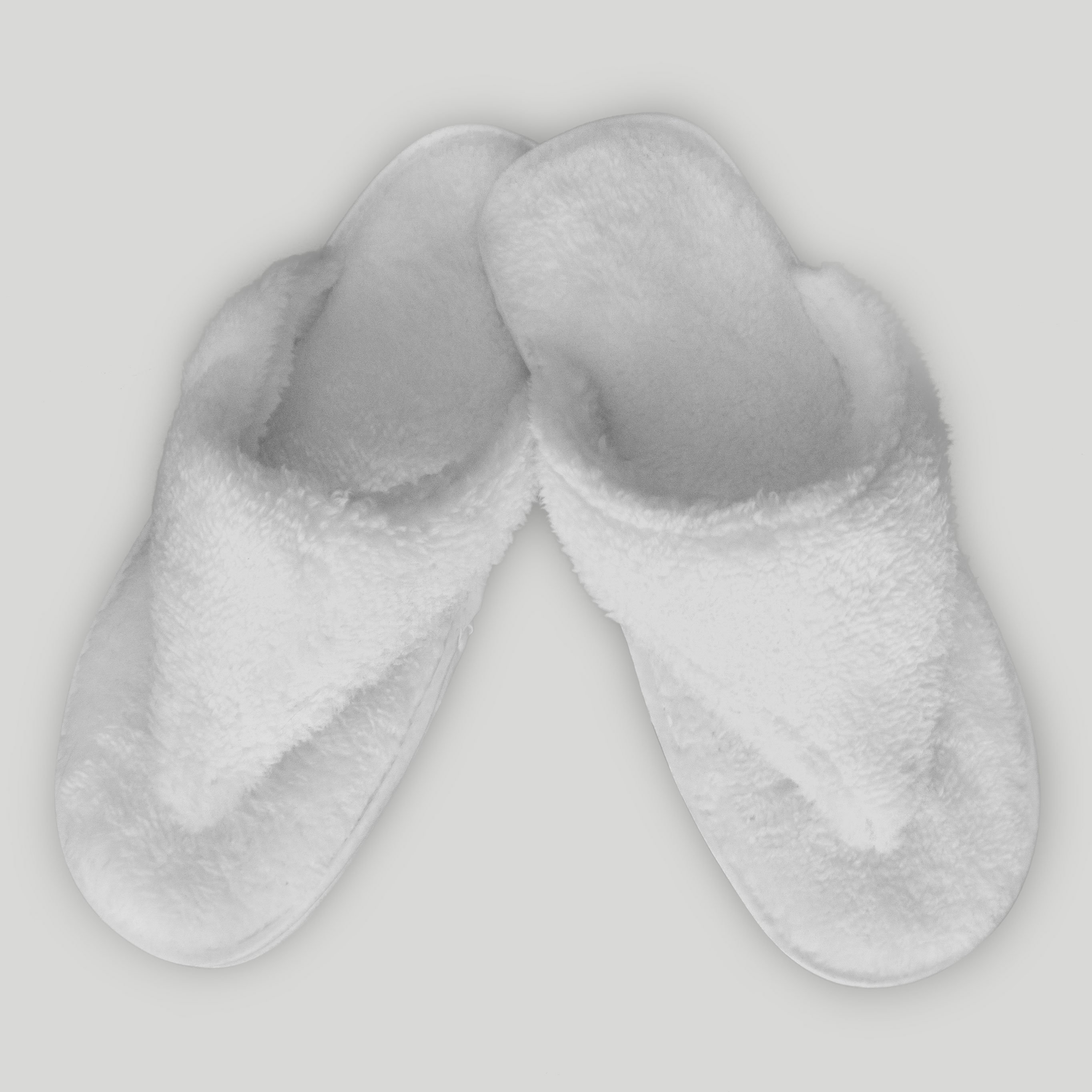 White Thong Adult Plush Slippers-Robemart.com