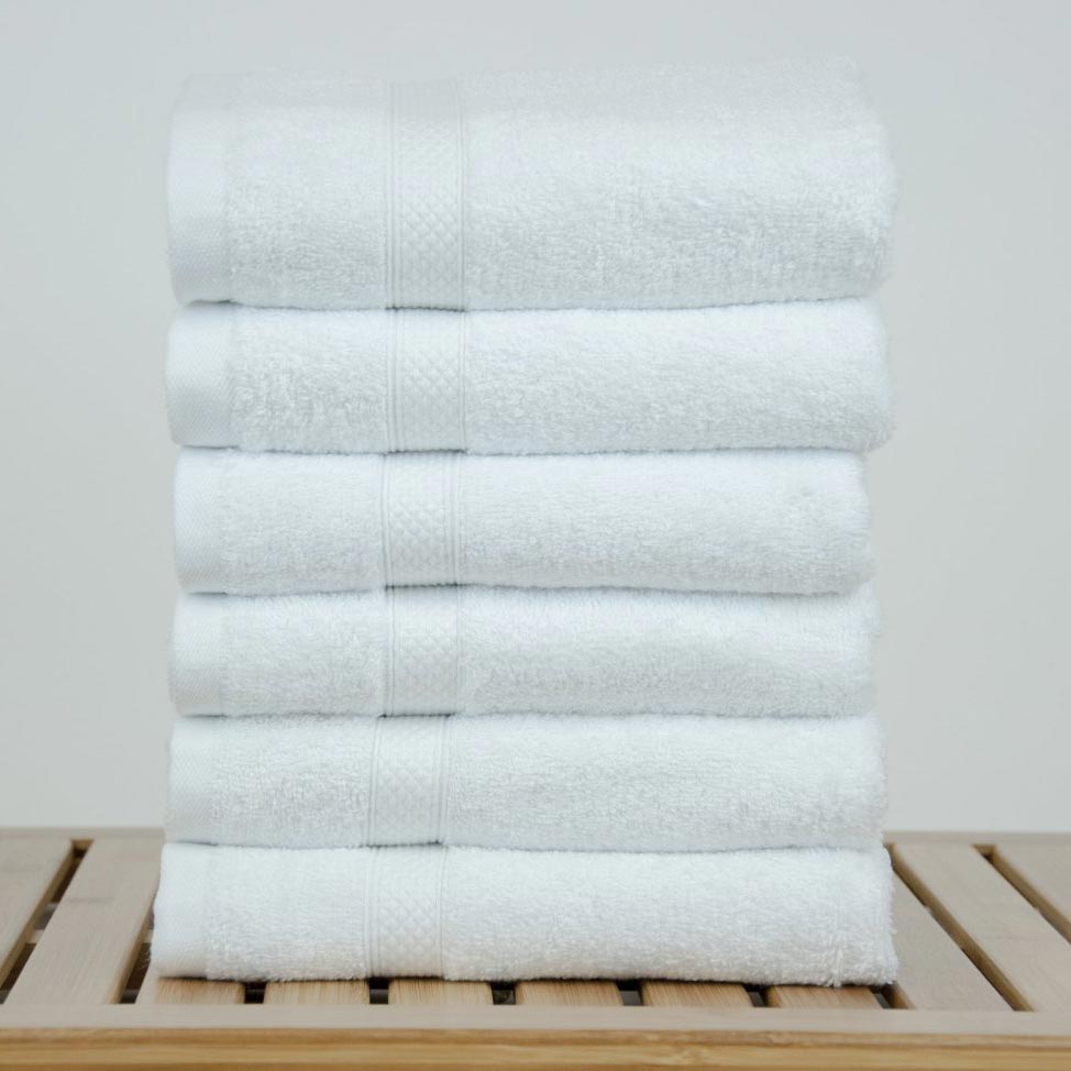 16" x 30" - 5 lbs/doz - %100 Turkish Cotton Bamboo Blended Ultra Soft White Hand Towel-Robemart.com