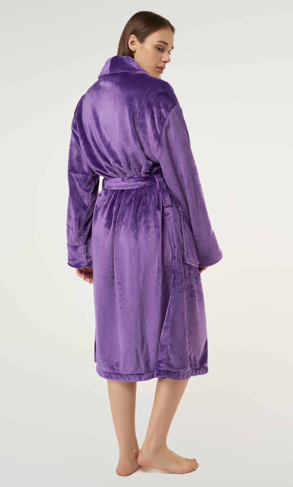 Purple Super Soft Tahoe Microfleece Shawl Collar Robe-Robemart.com