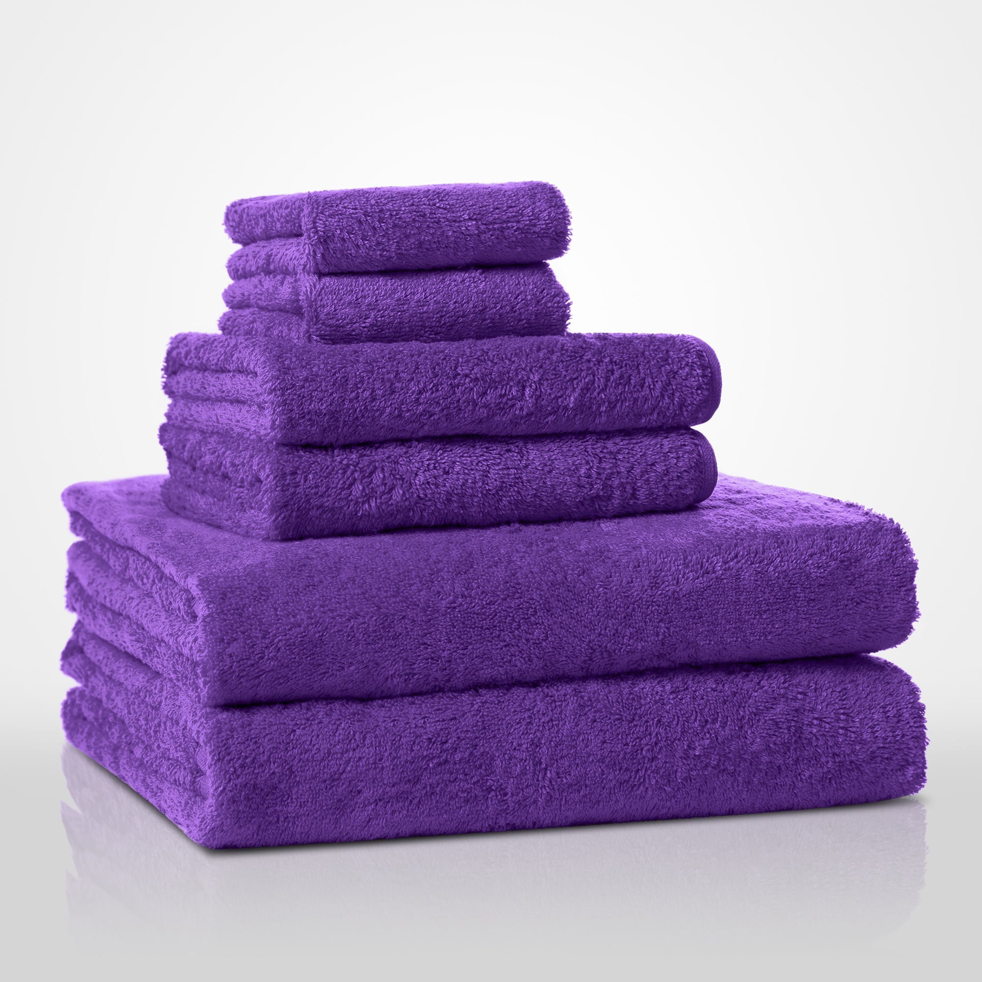 35"x 60" - 100% Turkish Cotton Purple Terry Bath Towel-Robemart.com