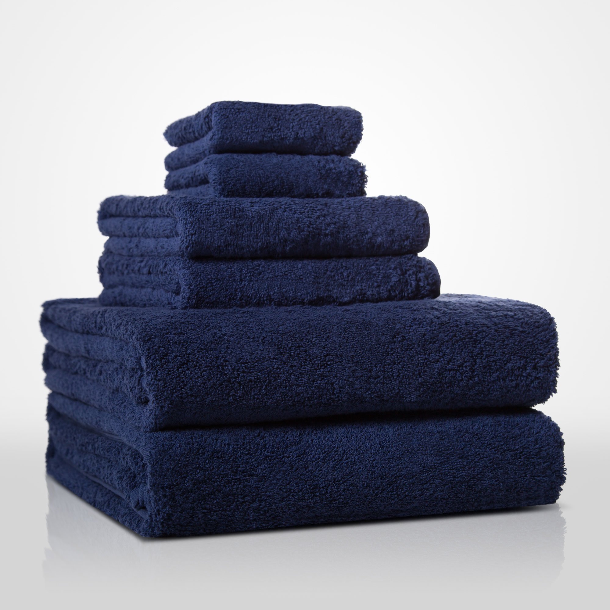35"x 60" - 100% Turkish Cotton Navy Blue Terry Bath Towel-Robemart.com