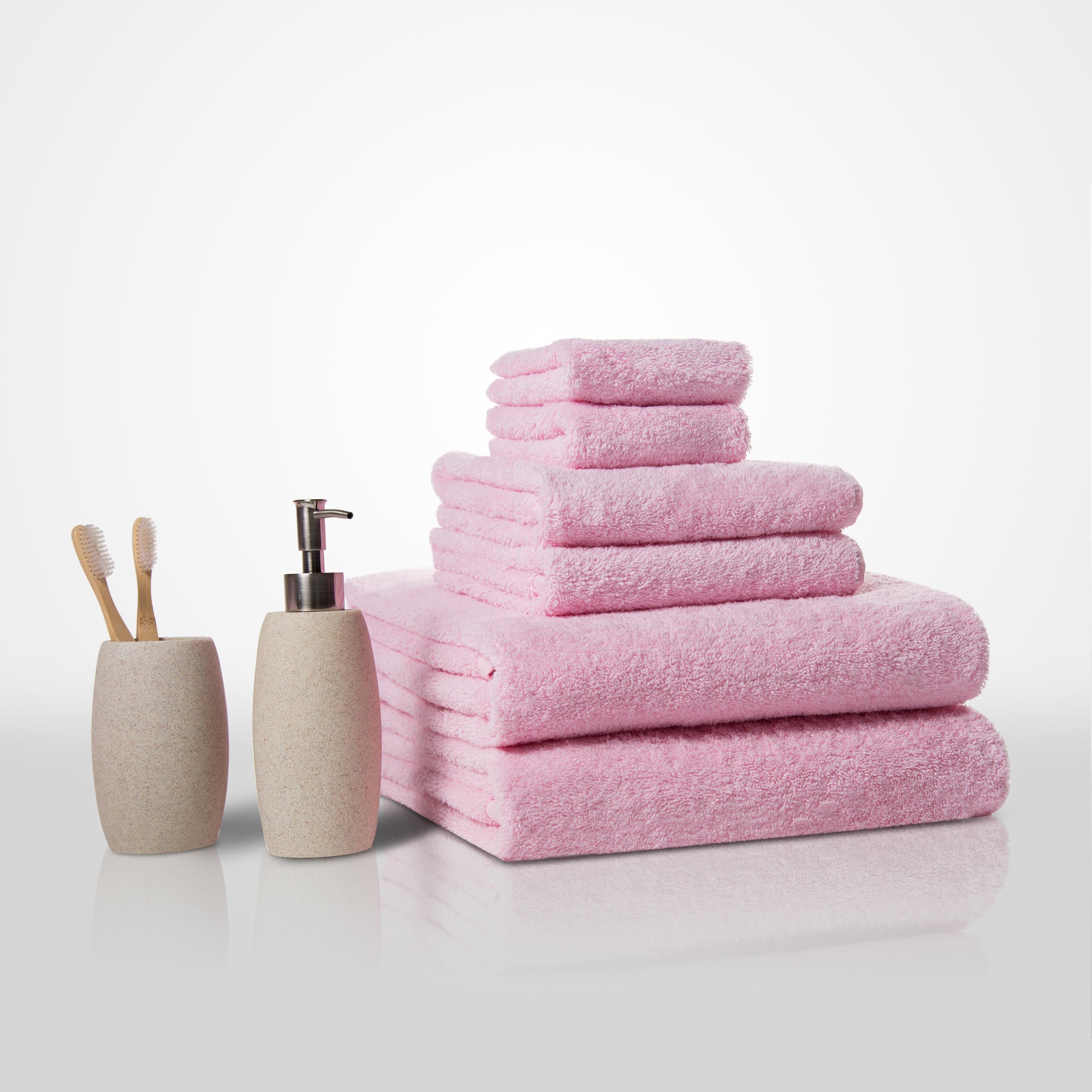 16" x 29" - 100% Turkish Cotton Pink Terry Hand Towel-Robemart.com