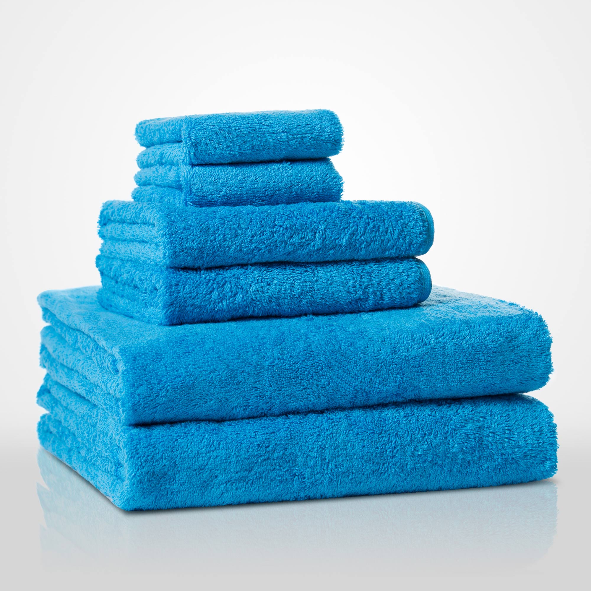 16" x 29" - 100% Turkish Cotton Turquoise Terry Hand Towel-Robemart.com