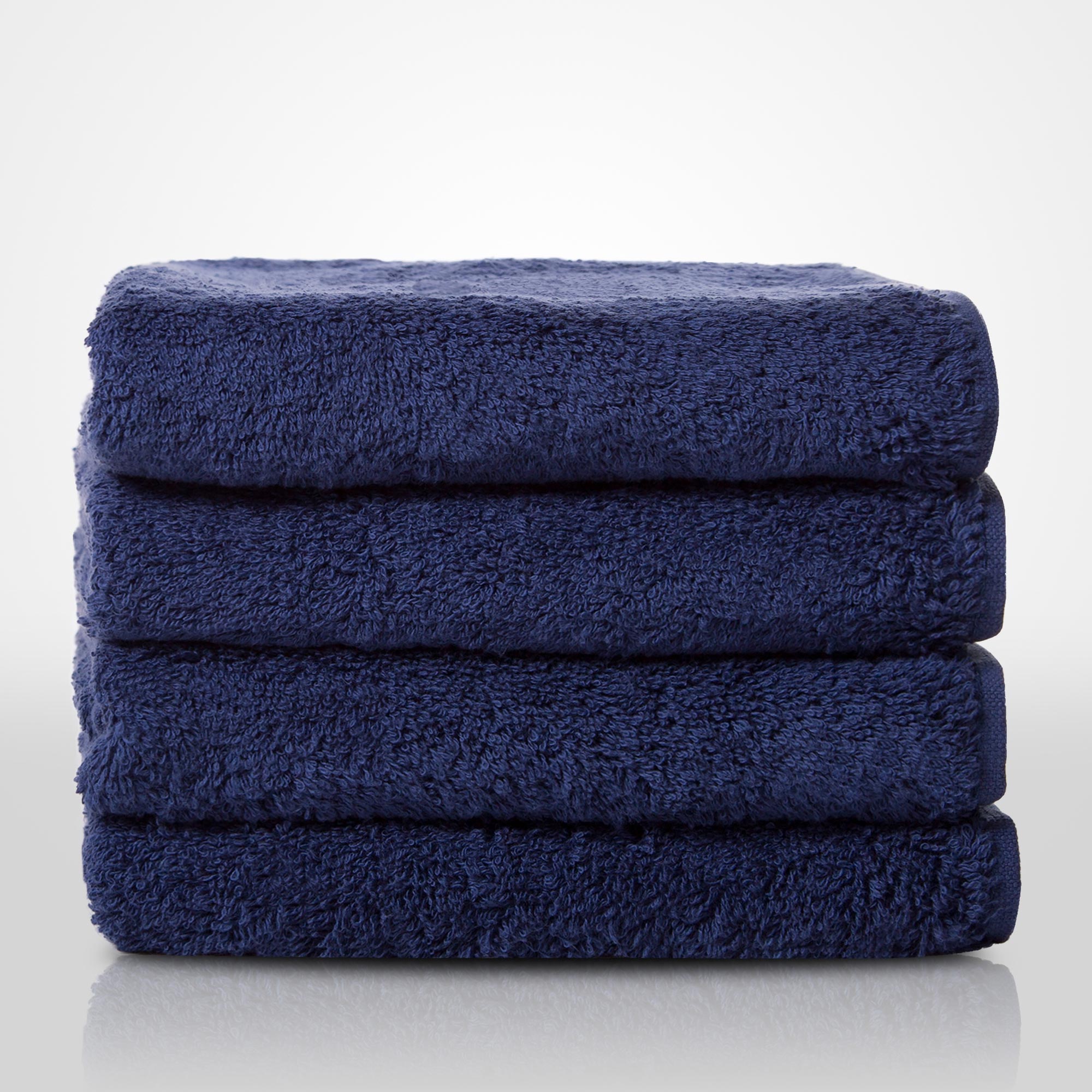 16" x 29" - 100% Turkish Cotton Navy Blue Terry Hand Towel-Robemart.com