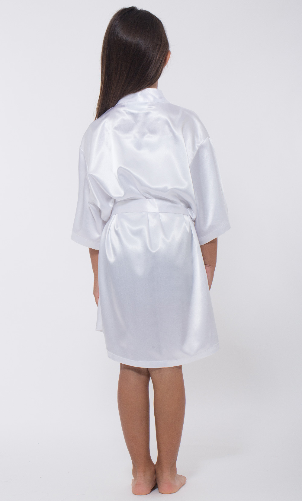 White Satin Kimono Kid's Robe-Robemart.com