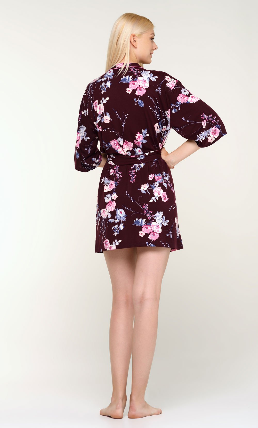 Burgundy Cassidy Knit Kimono Robe-Robemart.com