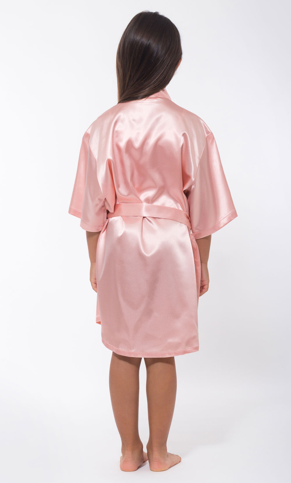 Pink Satin Kimono Kid's Robe-Robemart.com