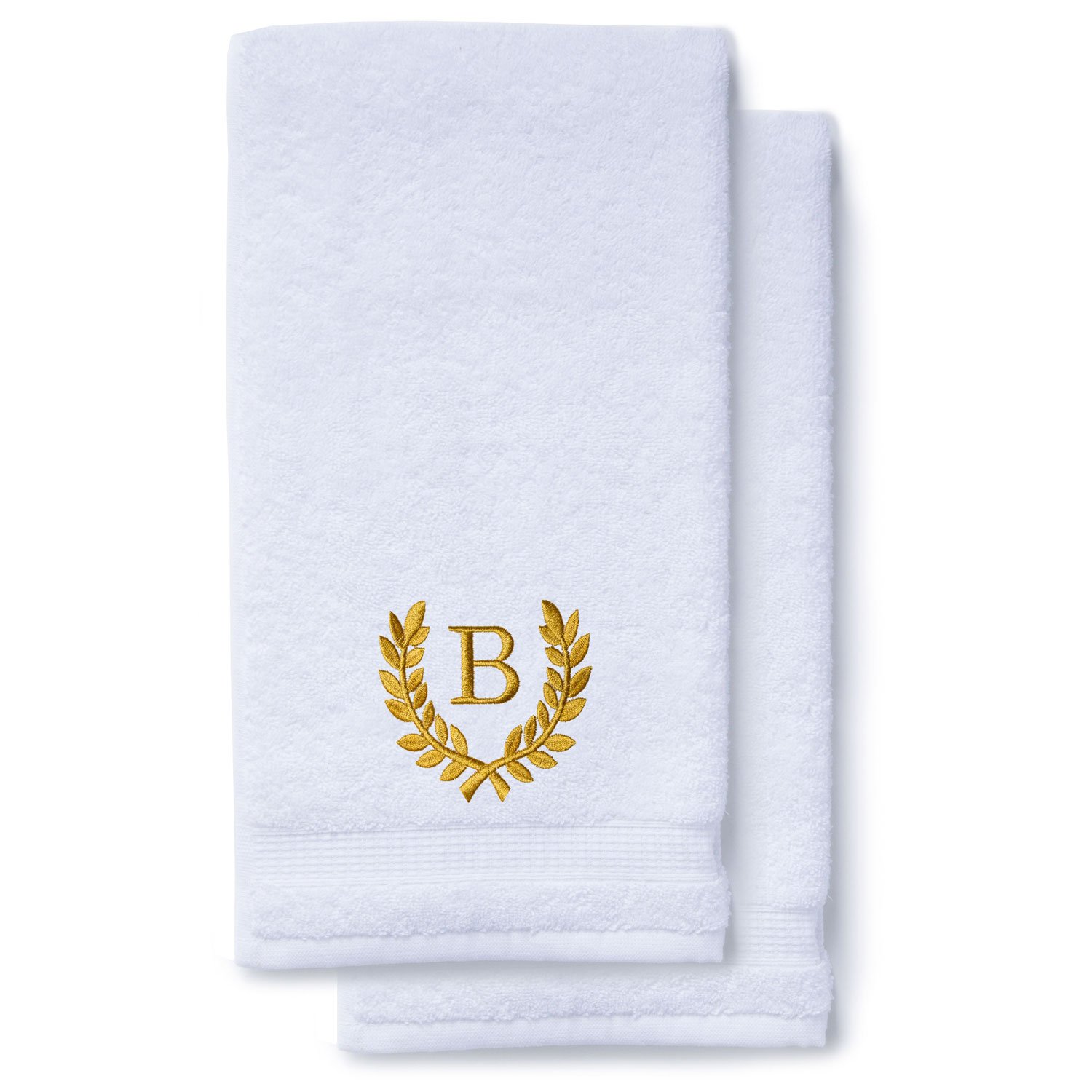 Gold Initial Premium Hand Towel Roman 16 X 30 Inch, Set of 2-Robemart.com
