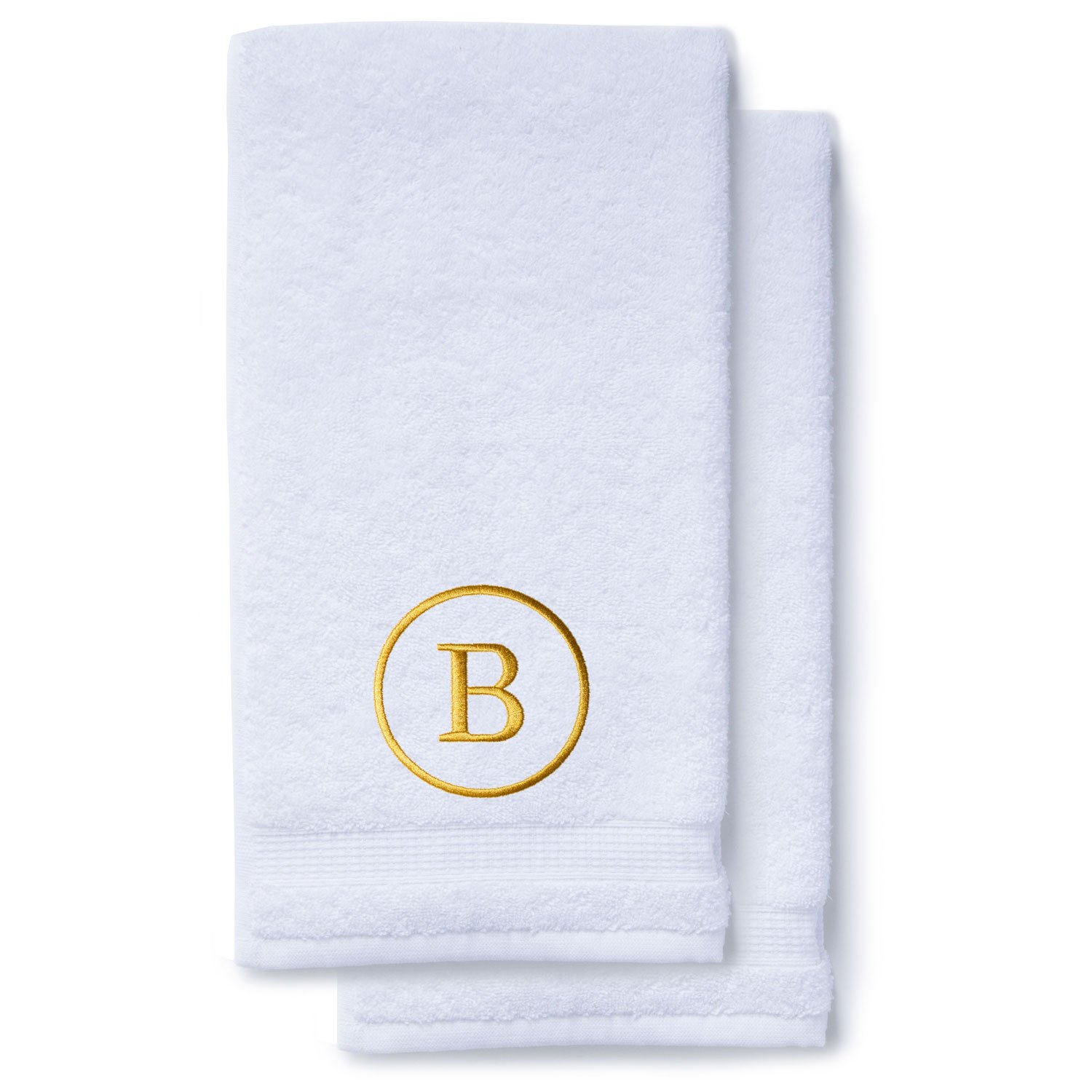 Gold Initial Premium Hand Towel Classic 16 X 30 Inch, Set of 2-Robemart.com