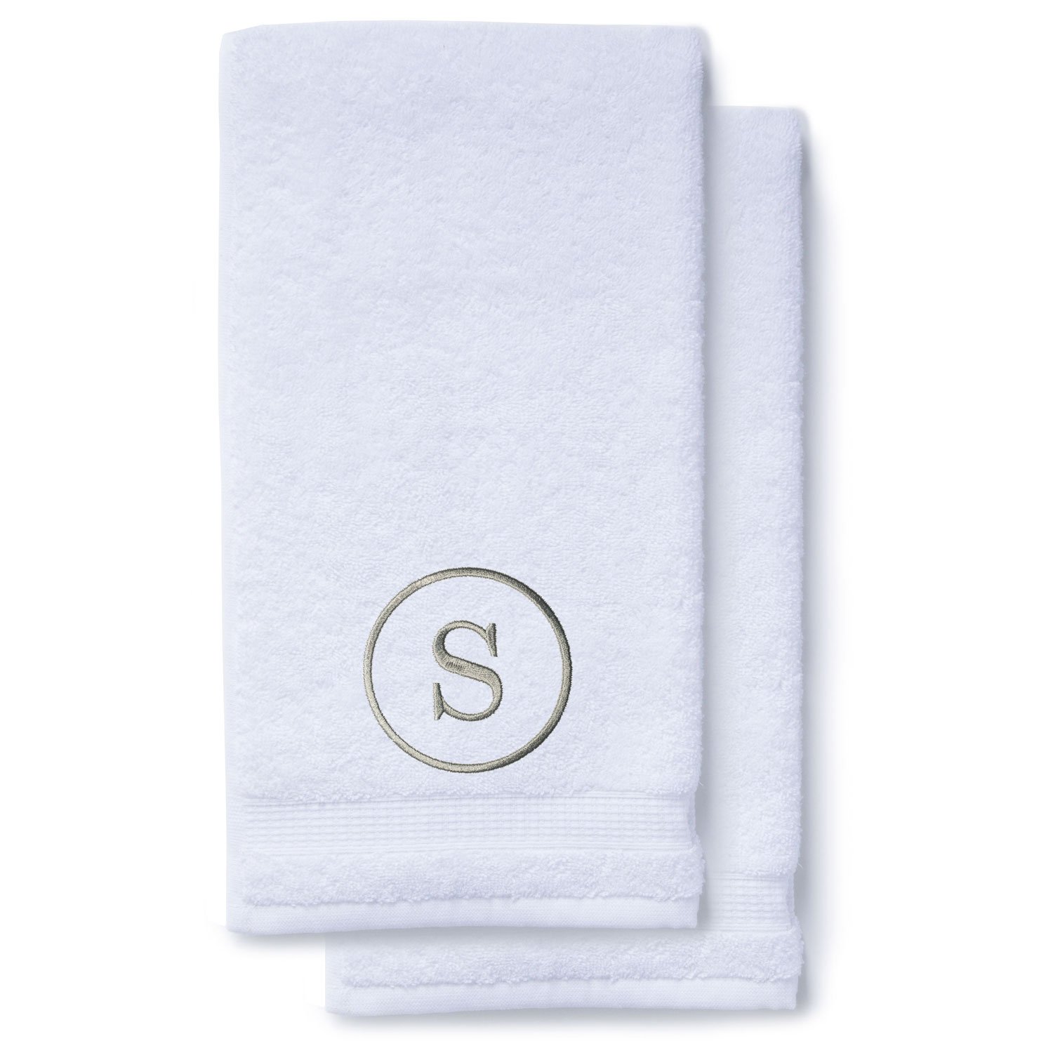 Gray Initial Premium Hand Towel Classic 16 X 30 Inch, Set of 2-Robemart.com