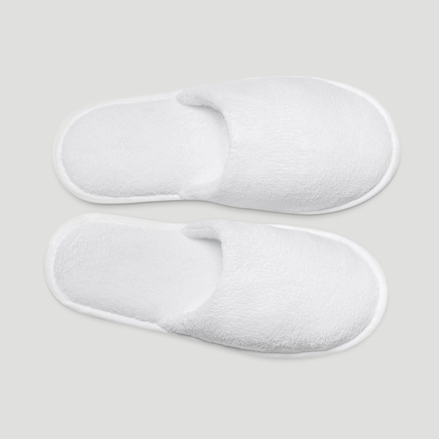White Closed Toe Adult Fleece Warm Slippers - 6 pack-Robemart.com