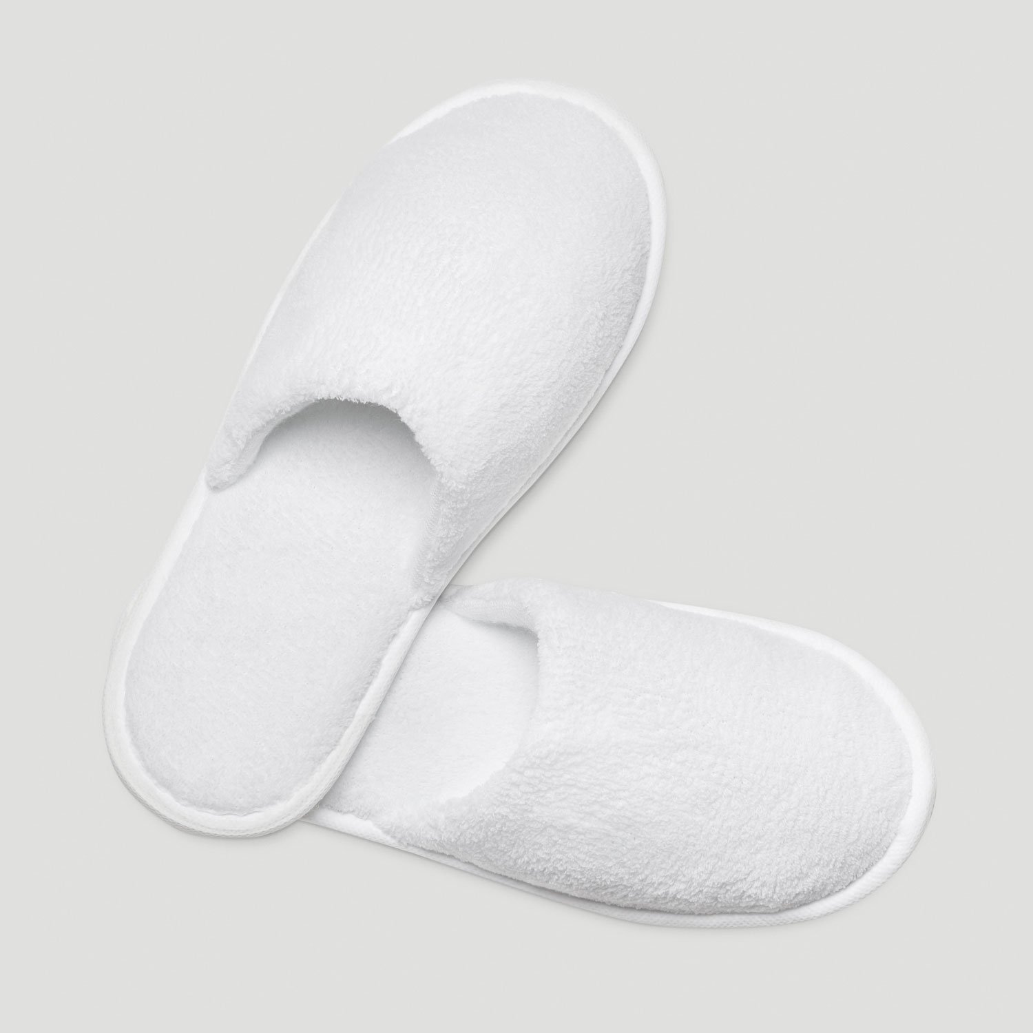 White Closed Toe Adult Fleece Warm Slippers - 6 pack-Robemart.com