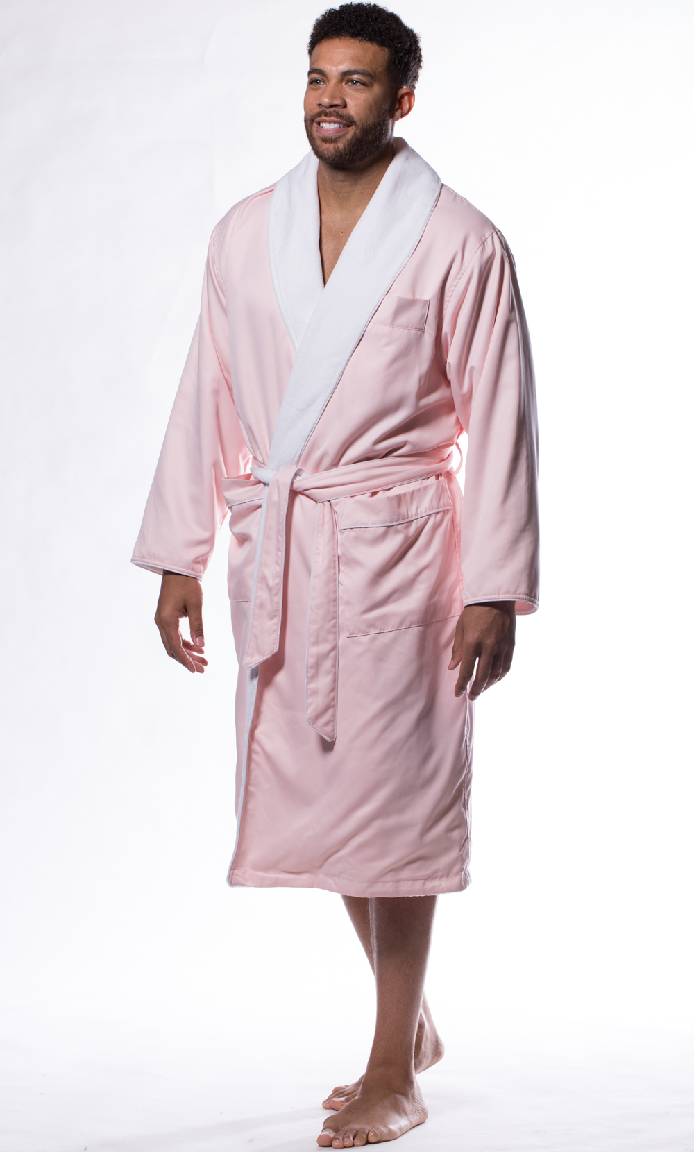 Luxury Microfiber Plush Lined Robe Pink-Robemart.com