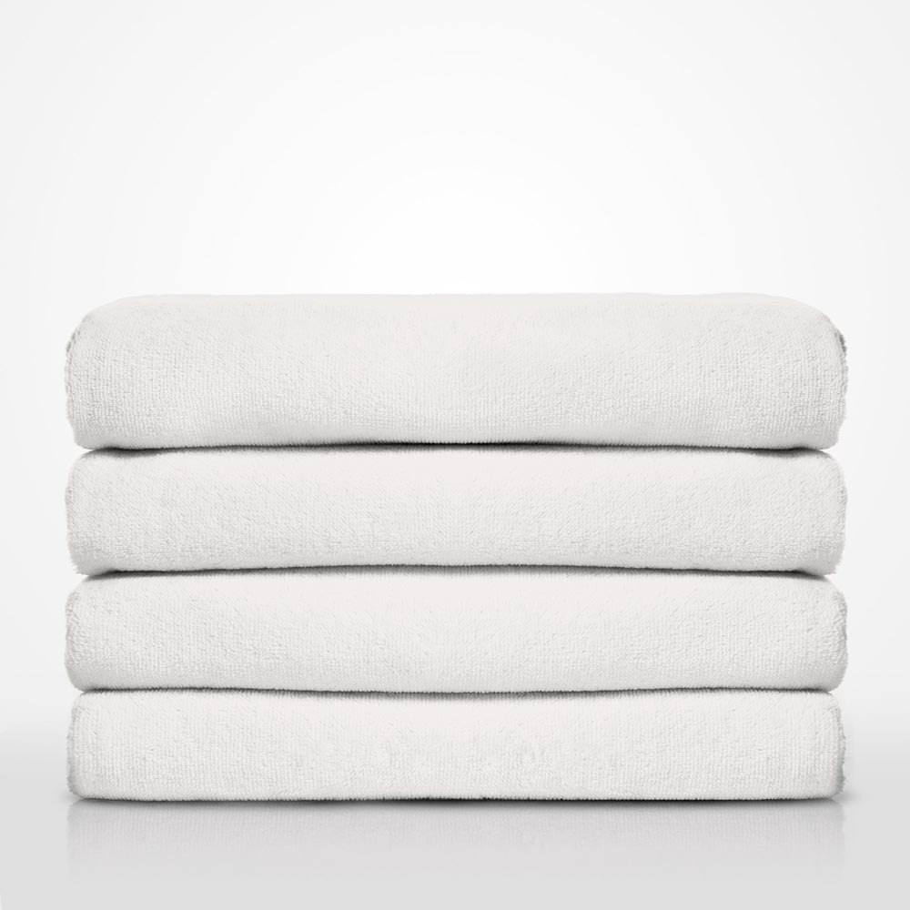 35" x 60" - 100% Turkish Cotton Terry Velour White Pool / Beach Towel-Robemart.com