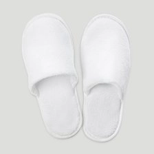 White Closed Toe Adult Velour Slippers - 6 pack-Robemart.com