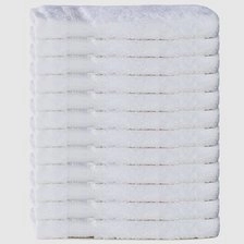 100% Turkish Class Cotton White Washcloth- 12 Pack (Dozen)-Robemart.com