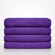 35" x 60" - 100% Turkish Cotton Terry Velour Purple Pool / Beach Towel-Robemart.com