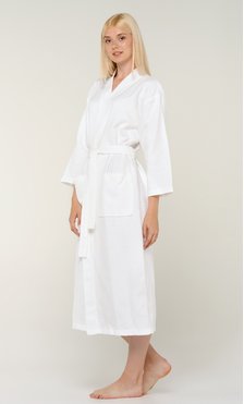 RONGTAI Shawl Collar Kinmono Bathrobe 100% Cotton Sleepwear Hotel Spa Plush Robe
