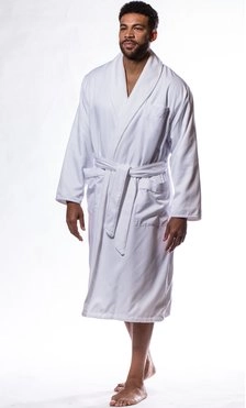 Luxury Microfiber Plush Lined Robe White-Robemart.com