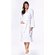 100% Turkish Cotton White Terry / Velour Kimono Bathrobe-Robemart.com