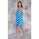 100% Cotton Polka Dot Blue Terry Velour Cloth Spa Wrap, Bath Towel Wrap-Robemart.com