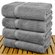 27" x 54" - 17 lbs/doz - 100% Turkish Cotton Gray Bath Towel - Dobby Border-Robemart.com