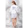 Bride Navy Blue Rhinestone Satin Kimono White Short Robe-Robemart.com