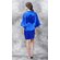 Maid of Honor Clear Rhinestone Satin Kimono Royal Blue Short Robe-Robemart.com