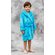 Turquoise Plush Super Soft Fleece Hooded Kid's Robe-Robemart.com